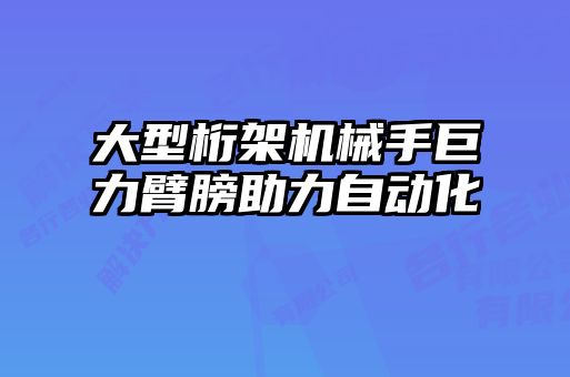 大型桁架機(jī)械手巨力臂膀助力自動化
