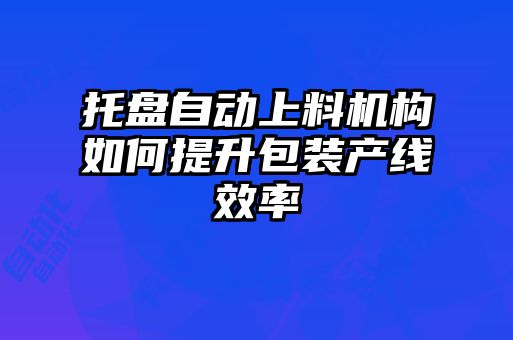 托盤自動(dòng)上料機(jī)構(gòu)如何提升包裝產(chǎn)線效率
