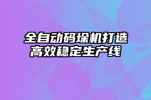 全自動碼垛機打造高效穩(wěn)定生產線