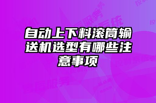 自動上下料滾筒輸送機(jī)選型有哪些注意事項
