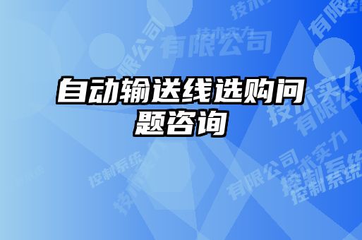 自動(dòng)輸送線選購(gòu)問題咨詢