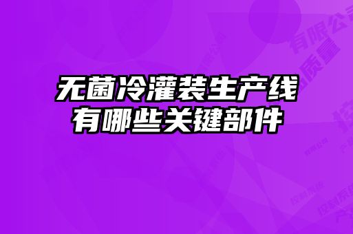無菌冷灌裝生產(chǎn)線有哪些關鍵部件
