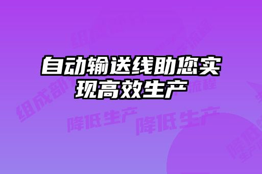 自動輸送線助您實現(xiàn)高效生產