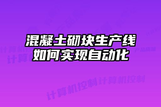 混凝土砌塊生產(chǎn)線(xiàn)如何實(shí)現(xiàn)自動(dòng)化