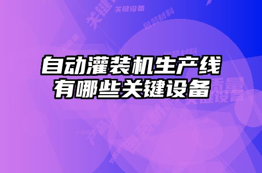 自動灌裝機生產(chǎn)線有哪些關鍵設備